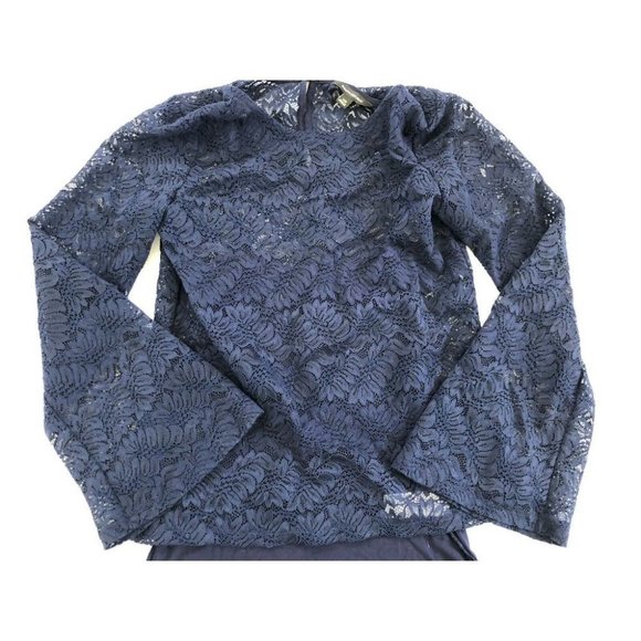 Banana Republic Blouse Women's XS Blue Lacey Regular Fit Size Extra Small XS - Picture 3 of 12